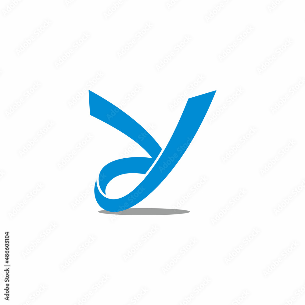 letter yd simple linked ribbon curve logo vector letter yd simple linked ribbon curve logo vector