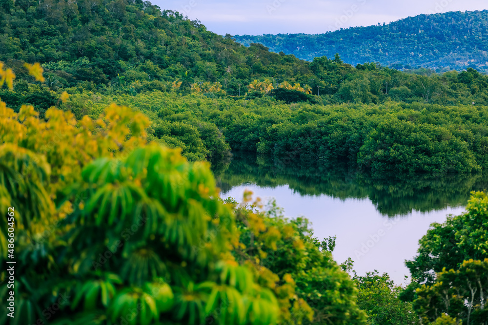 lake in the mountains, Holguin Province, Cuba tropical background lake in the mountains, Holguin Province, Cuba tropical background