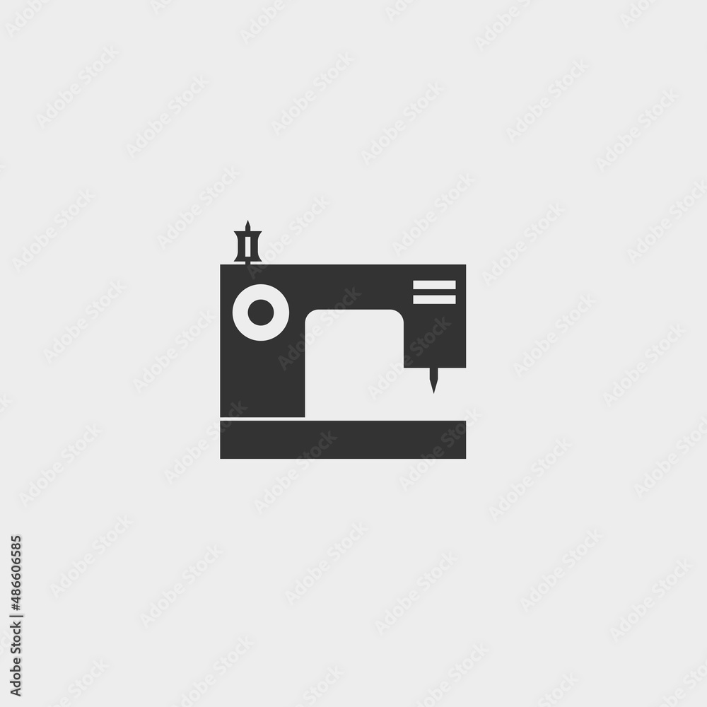 Sewing machine vector icon illustration sign Sewing machine vector icon illustration sign