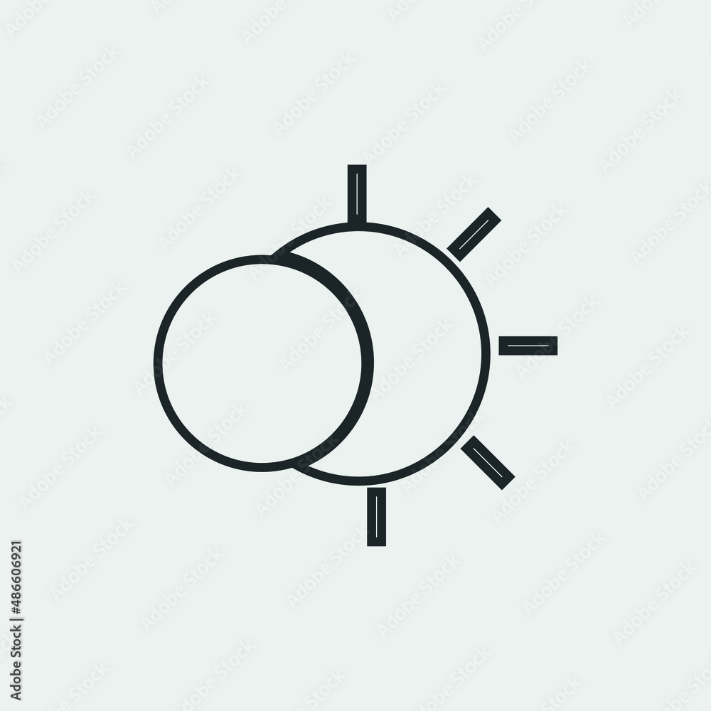 Solar eclipse vector icon illustration sign Solar eclipse vector icon illustration sign