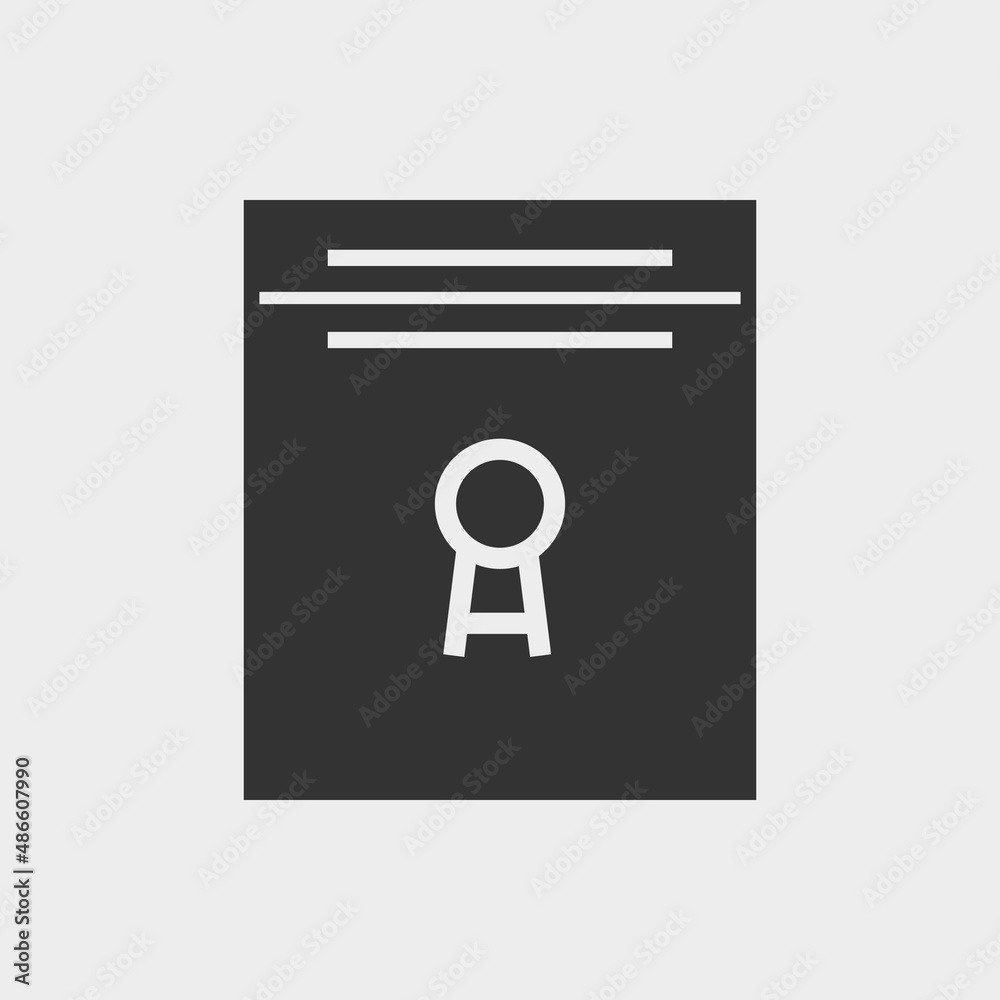 Certificate vector icon illustration sign Certificate vector icon illustration sign