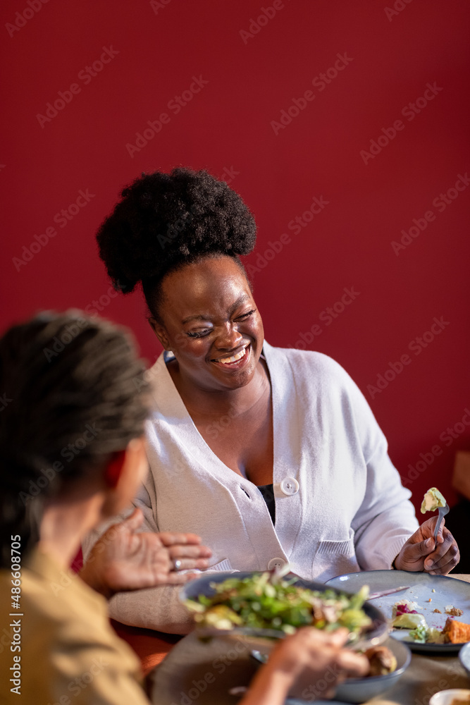 Two Women Having Christmas Dinner Two Women Having Christmas Dinner