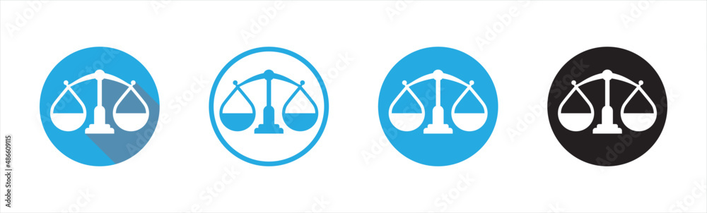 Scale icon. Scales of justice flat simple icon. Scale in balance and equilibrium icon, vector illustration. Scale icon. Scales of justice flat simple icon. Scale in balance and equilibrium icon, vector illustration.