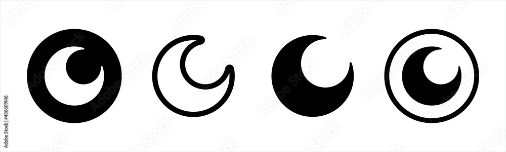 Night time icon. Glyph night mode icon for website and mobile app. Night mode icon symbol, vector illustration. Night time icon. Glyph night mode icon for website and mobile app. Night mode icon symbol, vector illustration.