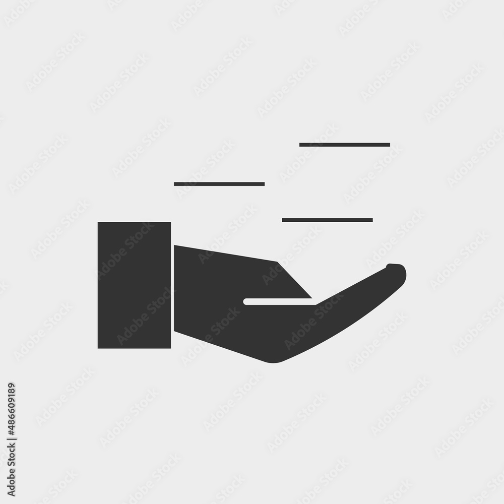 open hand vector icon illustration sign open hand vector icon illustration sign