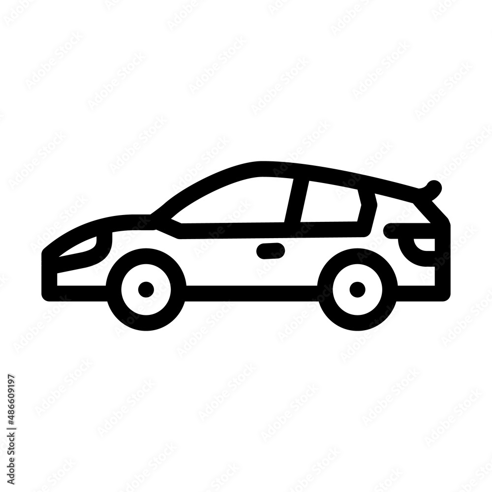 hot hatch car line icon vector. hot hatch car sign. isolated contour symbol black illustration