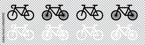 Bicycle icon. Bike icon isolated on transparent background.