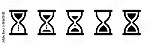 Hourglass icon. Sand clock icon, vector illustration.