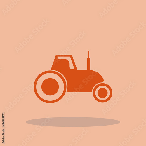 Tractor vector icon illustration sign