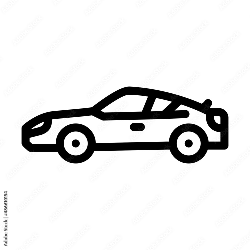 coupe sportive car line icon vector. coupe sportive car sign. isolated contour symbol black illustration
