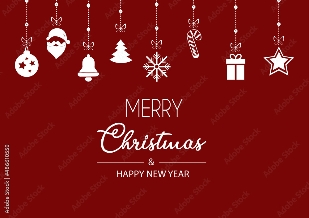 Fototapeta premium Red christmas background template design