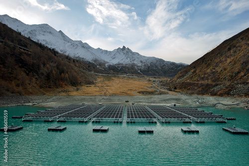 Renewables innovation - floating PV solar energy power plant photo