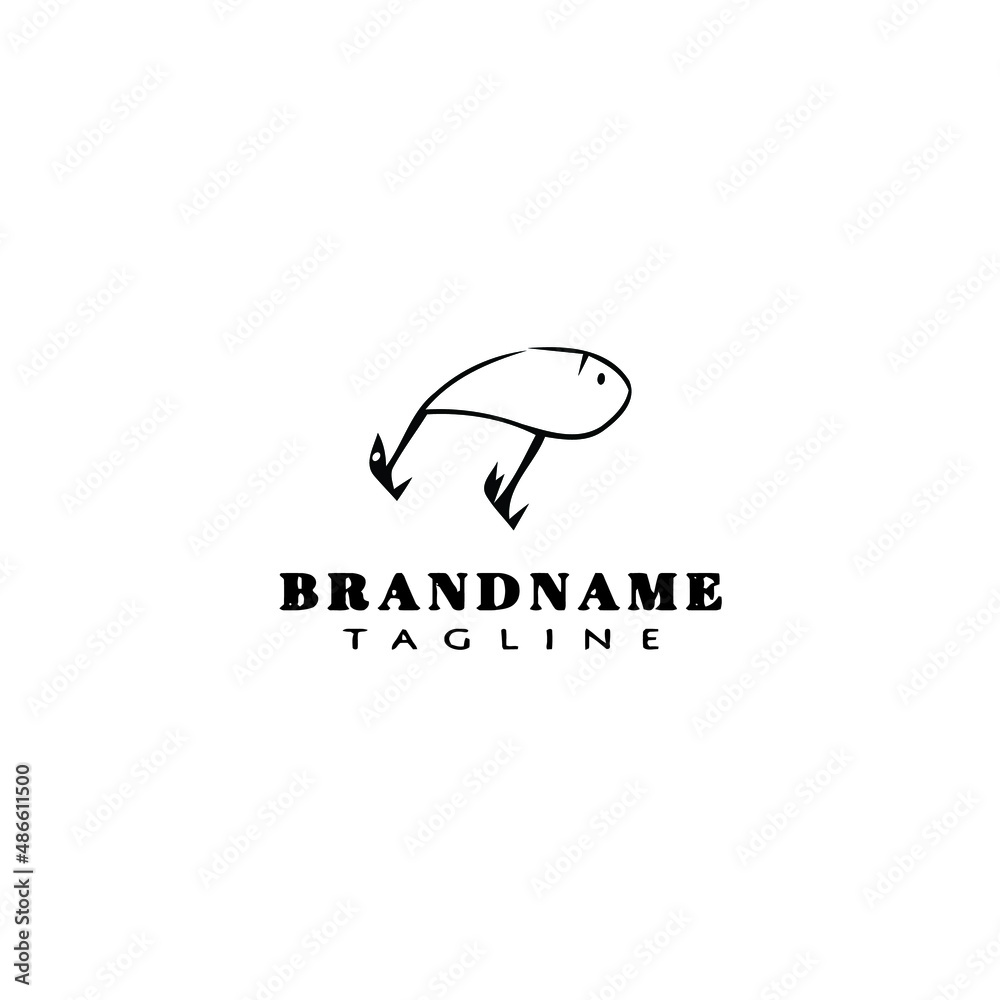 fishing lure logo cartoon design template icon black isolated vector fishing lure logo cartoon design template icon black isolated vector