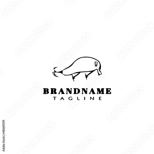 fishing lure logo cartoon design template icon black isolated vector