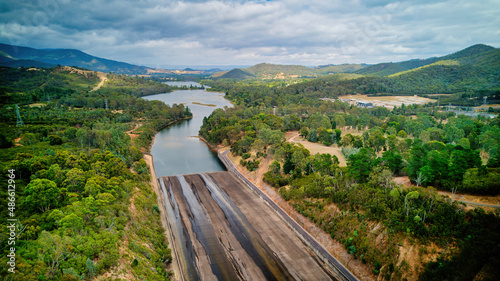 Aerial View of the Spillway at Lake Eildon Down to the Goulburn River