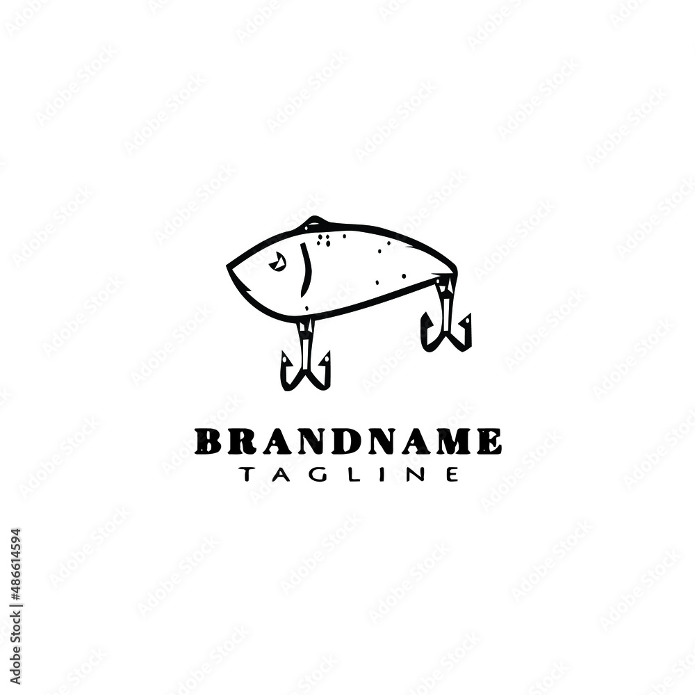 fishing lure logo cartoon design template icon black isolated vector fishing lure logo cartoon design template icon black isolated vector