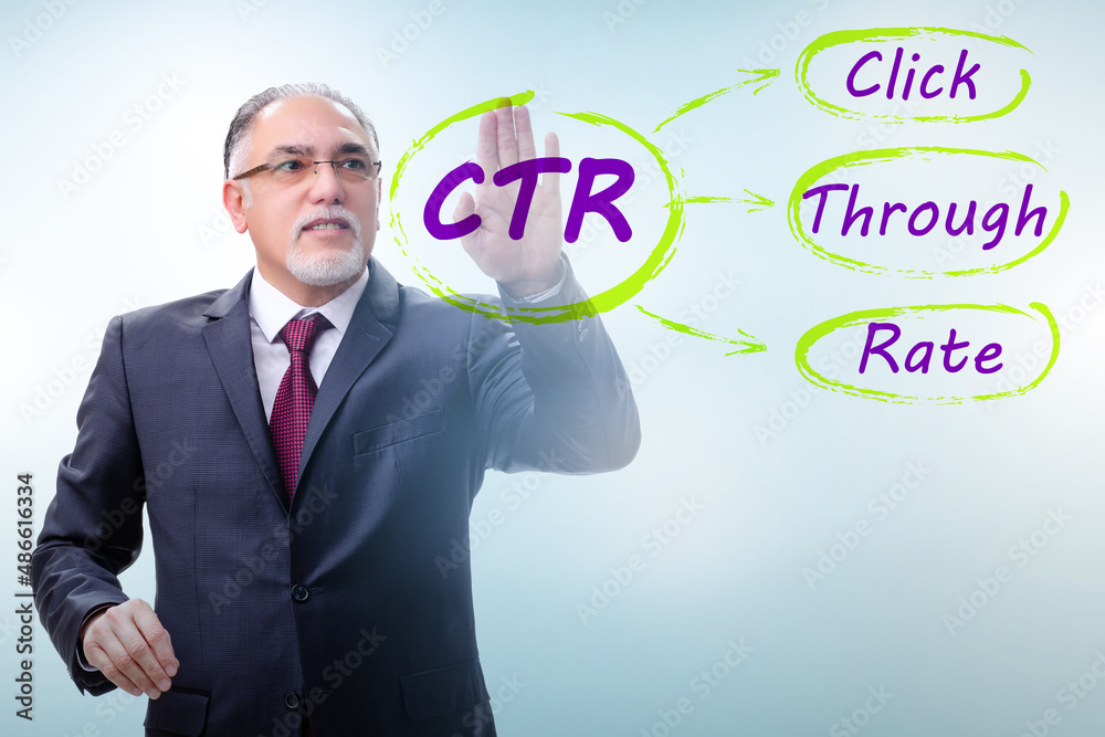 CTR click through rate concept with business people CTR click through rate concept with business people