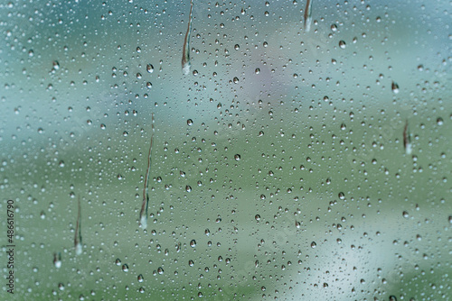 Raindrops on glass