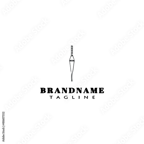 fishing float logo cartoon icon design template black isolated vector