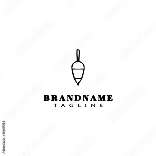 fishing float logo cartoon icon design template black isolated vector