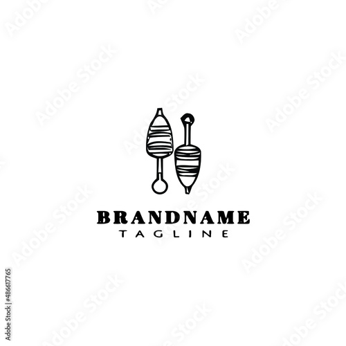 fishing float logo cartoon icon design template black isolated vector