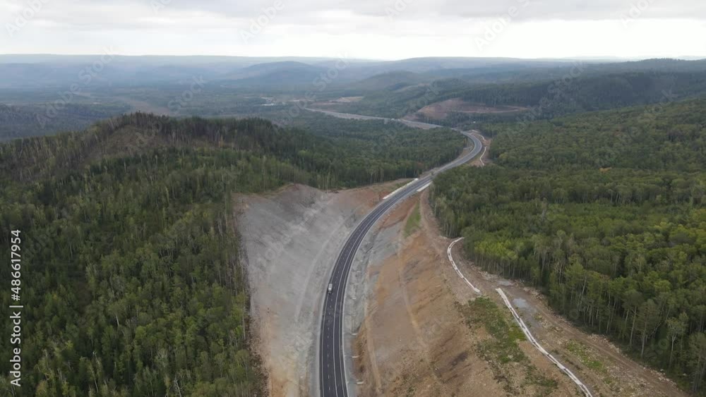 picturesque road in the Siberian taiga Kultuk tract picturesque road in the Siberian taiga Kultuk tract