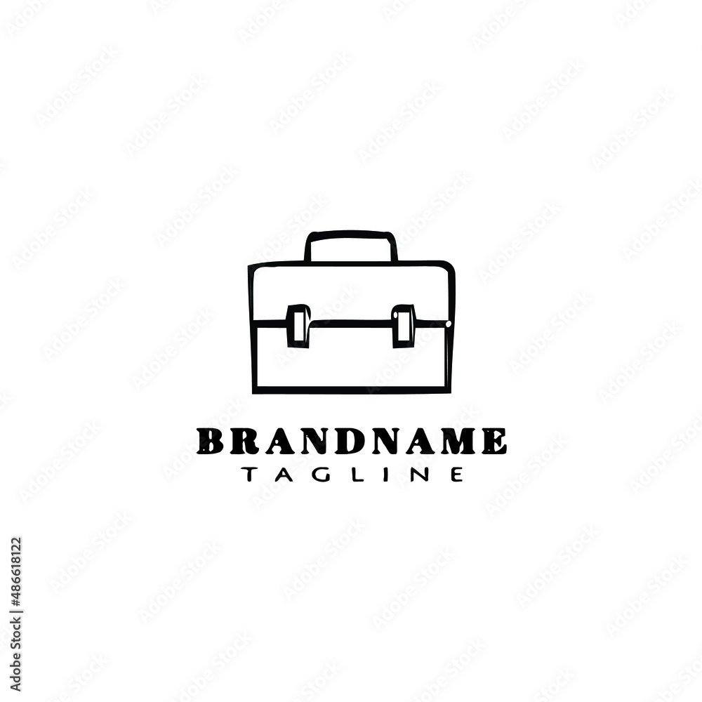 briefcase logo cartoon design icon template black isolated vector illustration