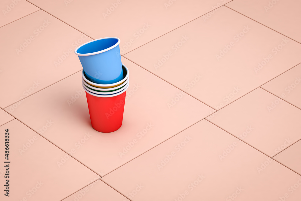 Different stacked plastic cups Stock Photo Adobe Stock
