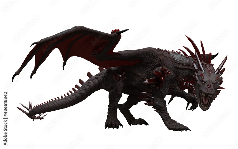Fantasy dragon isolated on white 3d illustration Fantasy dragon isolated on white 3d illustration