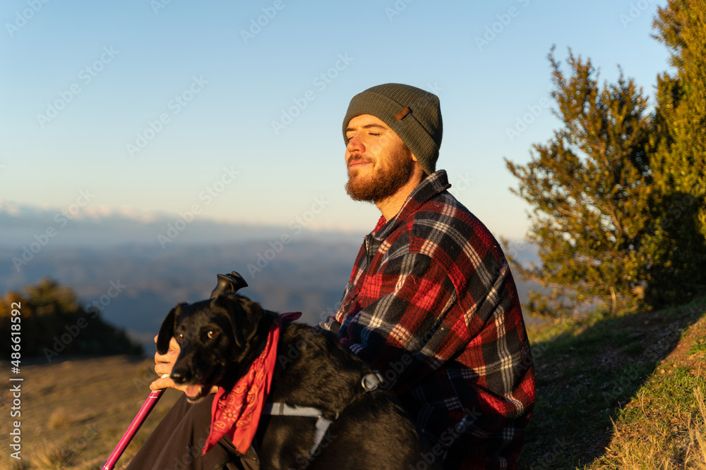 Portrait of confident happy man using phone in nature Portrait of confident happy man using phone in nature