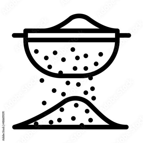 flour sift line icon vector. flour sift sign. isolated contour symbol black illustration