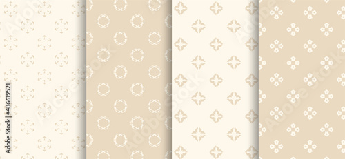 Collection of simple background wallpapers on beige, vector