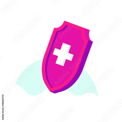 illustration of shield icon safe corona disease pandemic omicron