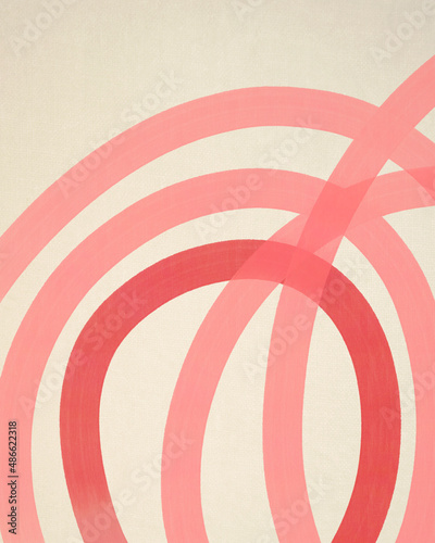 Abstract Pink Curved Painted Lines