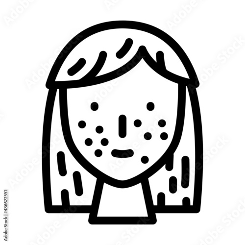 acne face skin problem line icon vector. acne face skin problem sign. isolated contour symbol black illustration