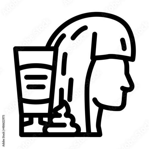 balm, mask or hair gel package line icon vector. balm, mask or hair gel package sign. isolated contour symbol black illustration