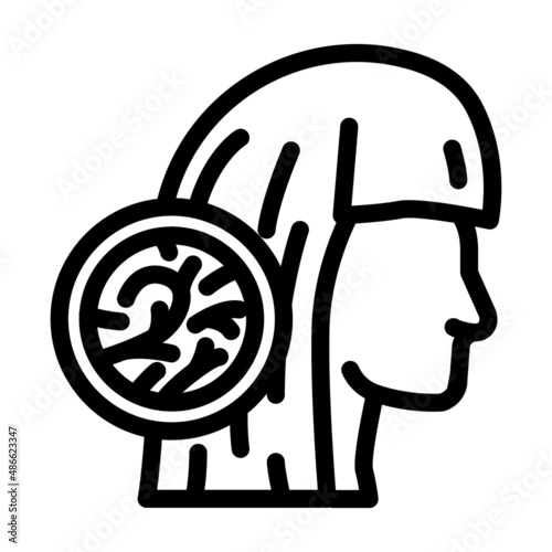 split ends line icon vector. split ends sign. isolated contour symbol black illustration