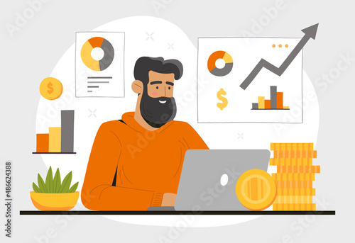 Financial analyst at home