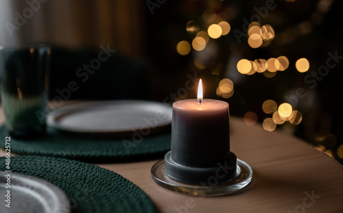 Table Decorated With Candle