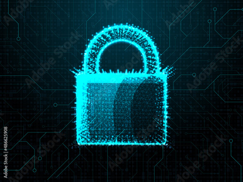 3d illustration lock hole security concept