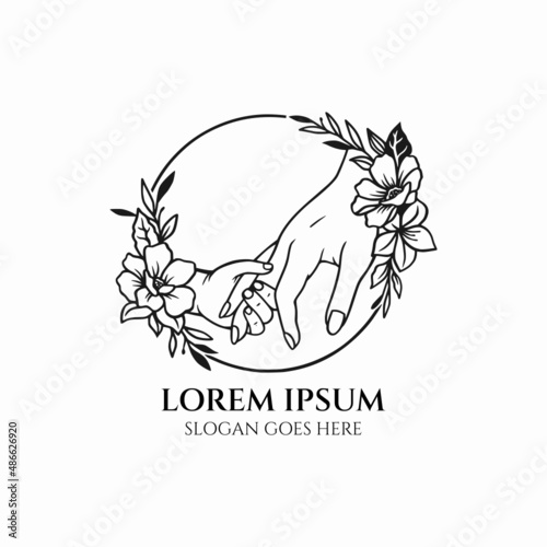 hand of baby holding finger mom vector, mother day illustration, hand wall decor 