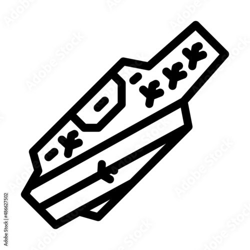 aircraft carrier ship line icon vector. aircraft carrier ship sign. isolated contour symbol black illustration