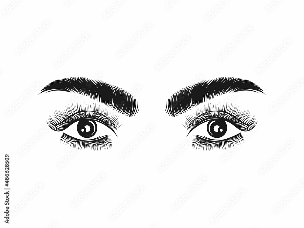 Eyelash extension logo Vector illustration
