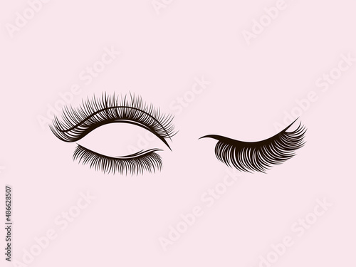 Eyelash extension logo Vector illustration

