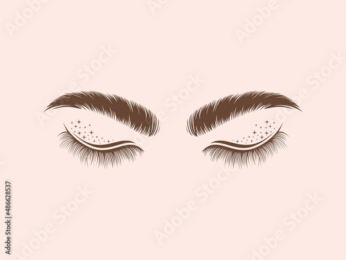 Eyelash extension logo Vector illustration
