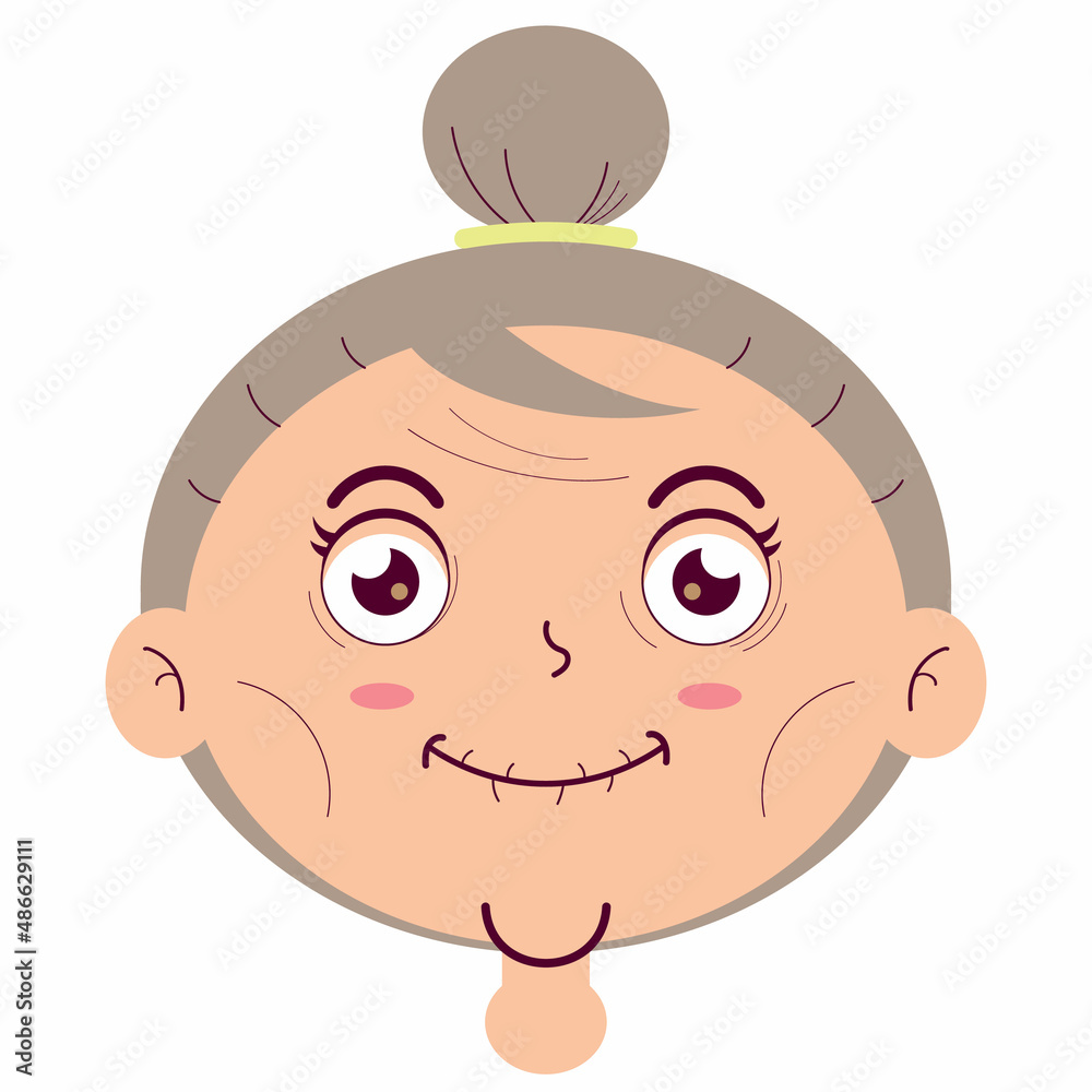 senior woman happiness face cartoon senior woman happiness face cartoon