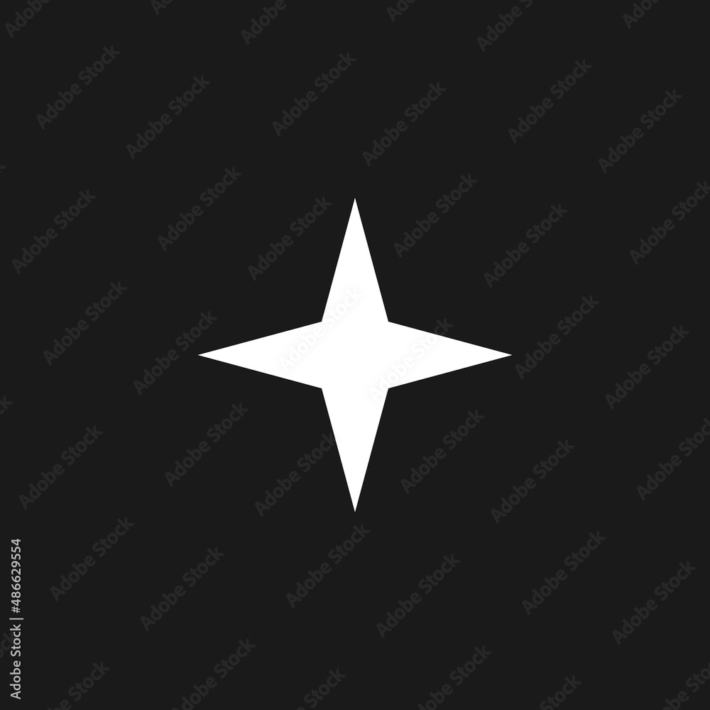 Retrowave aesthetics four pointed star. Synthwave black and white four pointed star shape 1980s style. Retrowave design element for poster, merch in vaporwave style. Vector Retrowave aesthetics four pointed star. Synthwave black and white four pointed star shape 1980s style. Retrowave design element for poster, merch in vaporwave style. Vector