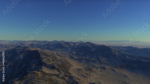 distant alien planet desert landscape environment 3d render © ANDREI