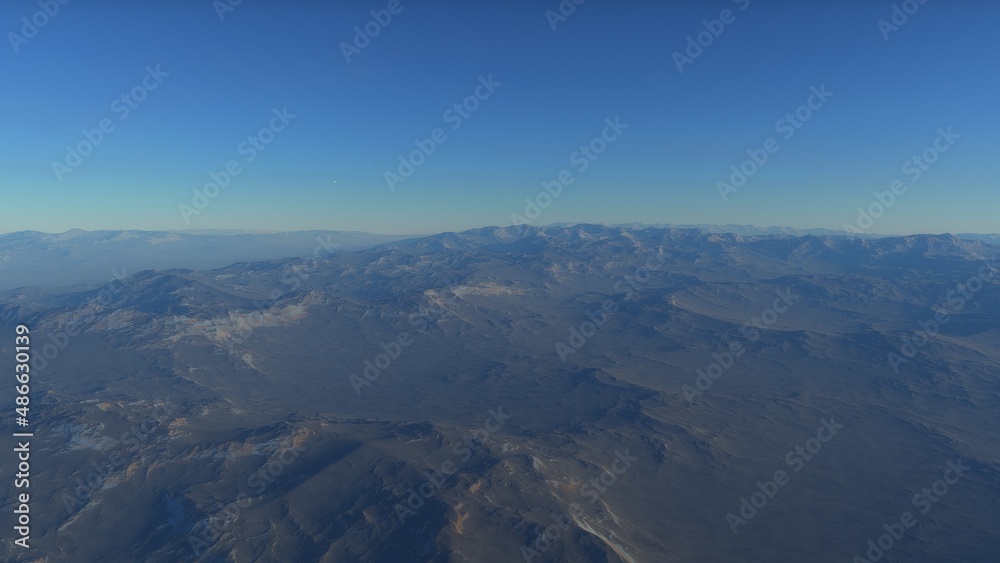 distant alien planet desert landscape environment 3d render distant alien planet desert landscape environment 3d render