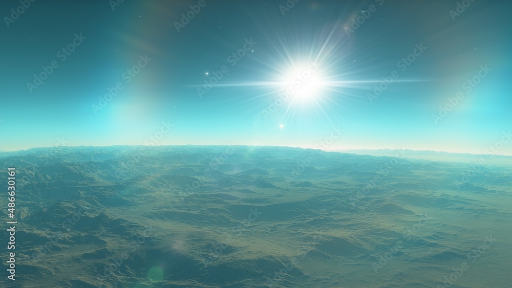 distant alien planet desert landscape environment 3d render distant alien planet desert landscape environment 3d render
